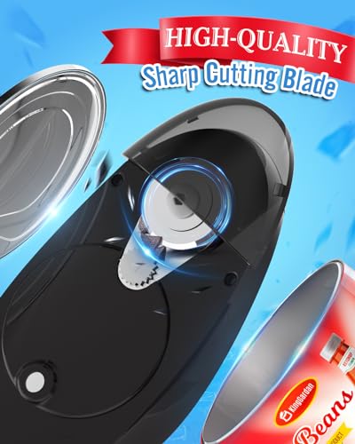 Electric Can Opener, One-Touch Automatic Can Opener with Smooth Edge, Battery Operated Handheld Can Opener for All Can Sizes, Best Kitchen Gadget for Seniors, Arthritis, and Weak Hands, Gifts (Black)