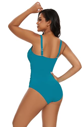 Plus Size Swimsuit for Women One Piece Bathing Suit Ruched Tummy Control Adjustable Swimwear