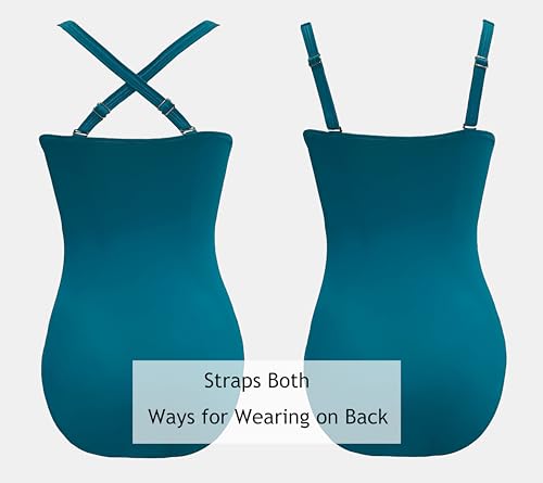 Plus Size Swimsuit for Women One Piece Bathing Suit Ruched Tummy Control Adjustable Swimwear