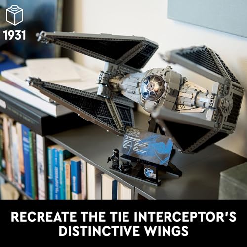 LEGO Star Wars Ultimate Collector Series TIE Interceptor Model Building Set, Star Wars Collectible with TIE Pilot Minifigure, Creative Build and Display Starfighter Set for Adults and UCS Fans, 75382