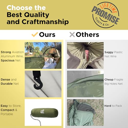 Camping Hammock -Portable Hammock w/Spacious Net & Tree Straps w/Adjutable Loops,Double or Single Hammock for Outdoor, Hiking, and Travel