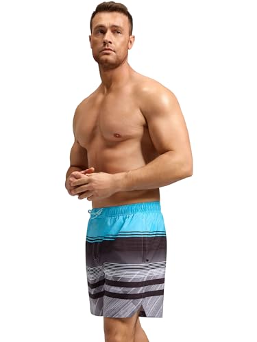 SILKWORLD Mens Swim Trunks Quick Dry Bathing Suit Board Swimming Shorts with Zipper Pockets and Compression Liner