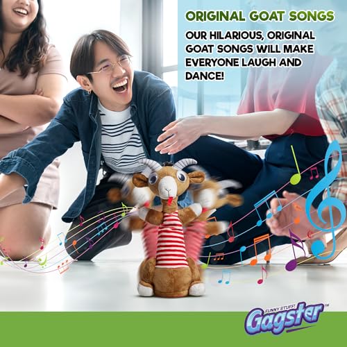 Gagster Screaming Goat Dancing Toy - Mimicking Toy for Kids - Toy That Repeats What You Say, Singing & Talking, Electronic Yodeling for Anyone Who Loves Talking Toy & Funny Gag Gifts