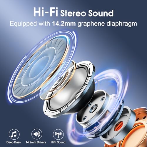 Wireless Earbuds 75hrs Bluetooth 5.3 Headphone Sport, 2024 Bluetooth Earbuds Stereo Deep Bass Over Ear Bud with Earhooks, ENC Noise Cancelling Mic, IPX7 Waterproof Earphone for Workout/Running