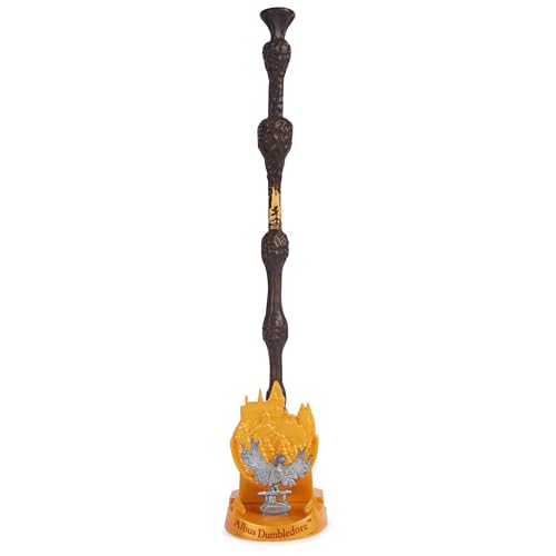 Wizarding World Harry Potter, 12-inch Magical Collector Albus Dumbledore Wand with Stand & Die-cast Icon, Magical Creatures Series