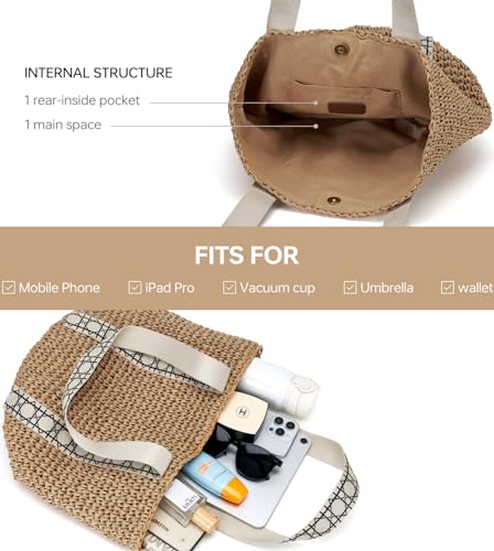 Straw Beach Bag The Tote Bag for Women straw purse hobo bags summer purses for women rattan wicker clutch pool raffia bag