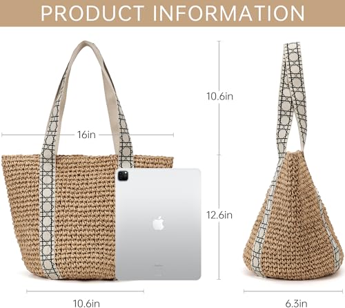 Straw Beach Bag The Tote Bag for Women straw purse hobo bags summer purses for women rattan wicker clutch pool raffia bag