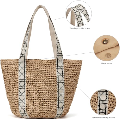 Straw Beach Bag The Tote Bag for Women straw purse hobo bags summer purses for women rattan wicker clutch pool raffia bag