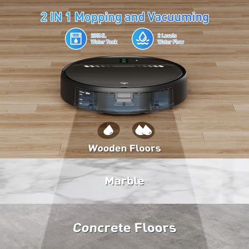 MANVN Robot Vacuum and Mop Combo, Robot Vacuum with Wi-Fi/APP, Self-Charging Robot Vacuum and Mop Ultra Slim Quiet, Ideal for Hard Floor, Pet Hair and Daily Cleaning