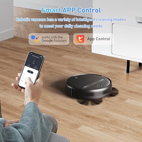 MANVN Robot Vacuum and Mop Combo, Robot Vacuum with Wi-Fi/APP, Self-Charging Robot Vacuum and Mop Ultra Slim Quiet, Ideal for Hard Floor, Pet Hair and Daily Cleaning