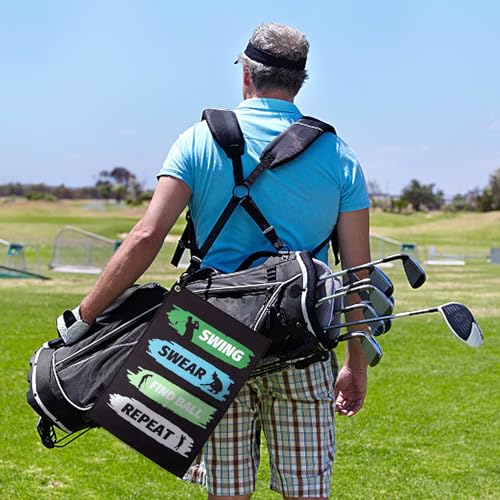 Funny Golf Towel Printed Golf Towels - Golf Bags with Clip,Microfiber Fabric Waffle Embroidered Towels Golf Accessories Golf Gifts for Men Women Golf Fan Golfer