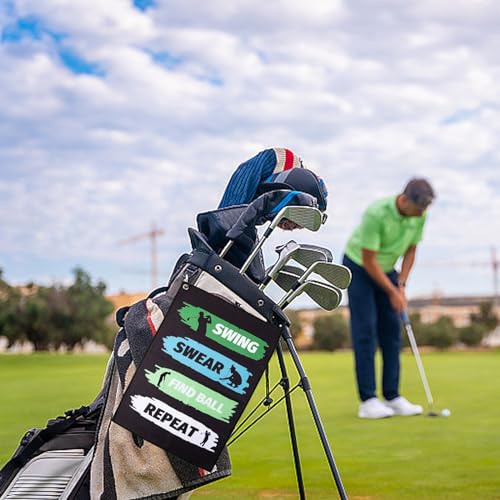 Funny Golf Towel Printed Golf Towels - Golf Bags with Clip,Microfiber Fabric Waffle Embroidered Towels Golf Accessories Golf Gifts for Men Women Golf Fan Golfer