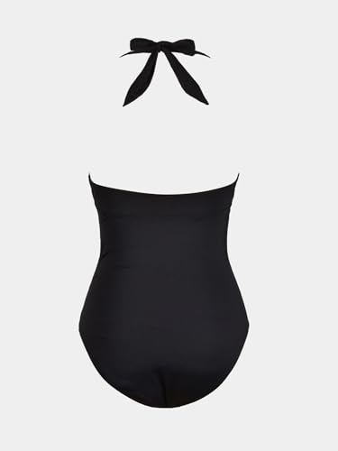CUPSHE Women's One Piece Swimsuit Halter V Neck Tummy Control Sculpting Slimming Bathing Suit