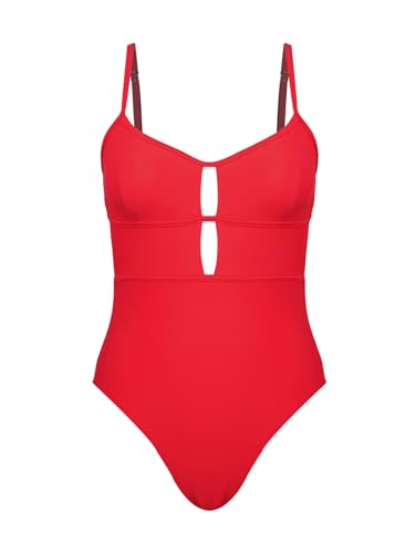 CUPSHE Women's One Piece Swimsuit Scoop Neck Adjustable Straps Cutout Back Self Tie Bathing Suit