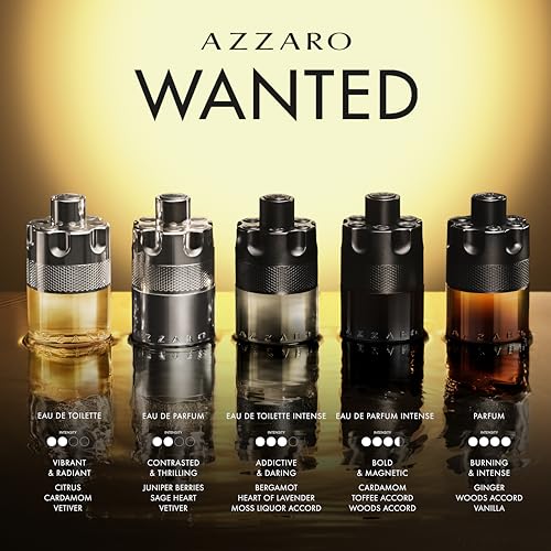 Azzaro The Most Wanted Eau de Toilette Intense – Aromatic & Woody Mens Cologne – Fresh & Sensual Fragrance – Lasting Wear – Scent Notes of Bergamot, Lavender, Moss - Luxury Perfumes for Men, 3.3 Fl Oz