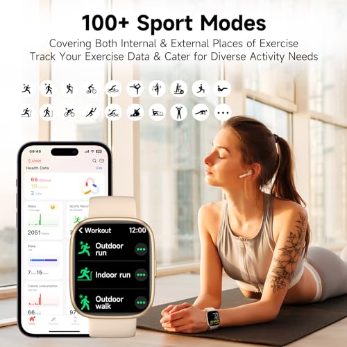 Smart Watch for Men Women,Alexa Built-in Smartwatch(Answer/Make Calls),1.83" HD Fitness Tracker,IP68 Waterproof 100+ Sport Mode Activity Tracker,Heart Rate SpO2 Sleep Monitor,iOS Android Compatible