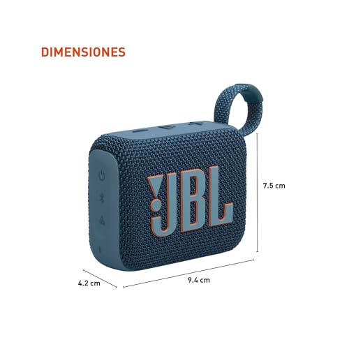 JBL Go 4 - Ultra-Portable, Waterproof and Dustproof Bluetooth Speaker, Big Pro Sound with punchy bass, 7-Hour Built-in Battery, Made in part with recycled materials (Blue)