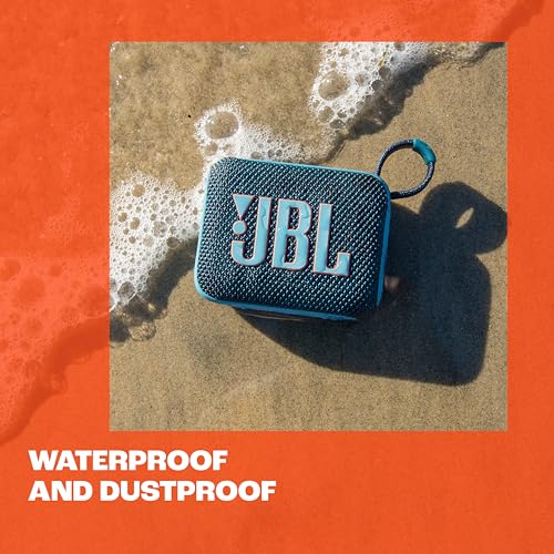 JBL Go 4 - Ultra-Portable, Waterproof and Dustproof Bluetooth Speaker, Big Pro Sound with punchy bass, 7-Hour Built-in Battery, Made in part with recycled materials (Blue)