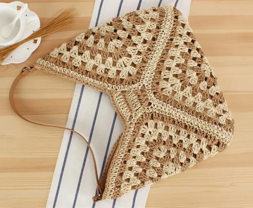 Straw Hobo Bags for Women Vintage Straw Tote Bag Summer Beach Shoulder Bag Designer Hand-woven Beach Bag for Travel 2024