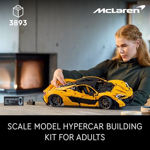 LEGO Technic McLaren P1 Hypercar Building Set, F1 Gift for Adults, Formula 1 Race Car Collectible Model with V8 Piston Engine and 7-Speed Gearbox, 42172