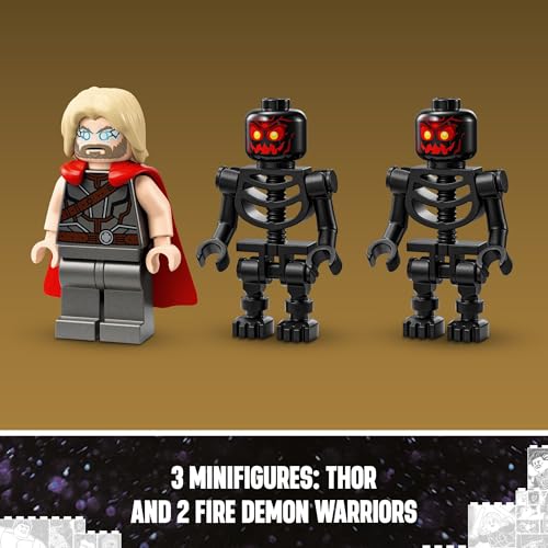 LEGO Marvel Thor vs. Surtur Construction Figure, Buildable Thor Super Hero Toy for Kids, Marvel Action Figure Playset with 3 Minifigures, Marvel Gift for Boys and Girls Ages 8 and Up, 76289