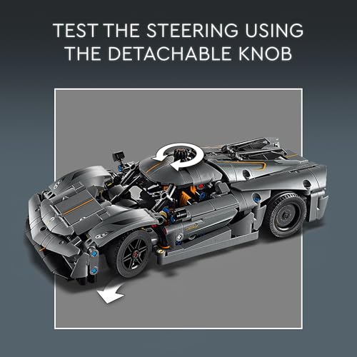 LEGO Technic Koenigsegg Jesko Absolut Grey Hypercar, Sports Car Building Toy Set for Boys and Girls, Vehicle Racing Car for Kids, Buildable Model Kit, Sports Car Toy, Motor Enthusiasts’ Gift, 42173