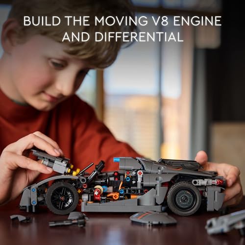 LEGO Technic Koenigsegg Jesko Absolut Grey Hypercar, Sports Car Building Toy Set for Boys and Girls, Vehicle Racing Car for Kids, Buildable Model Kit, Sports Car Toy, Motor Enthusiasts’ Gift, 42173