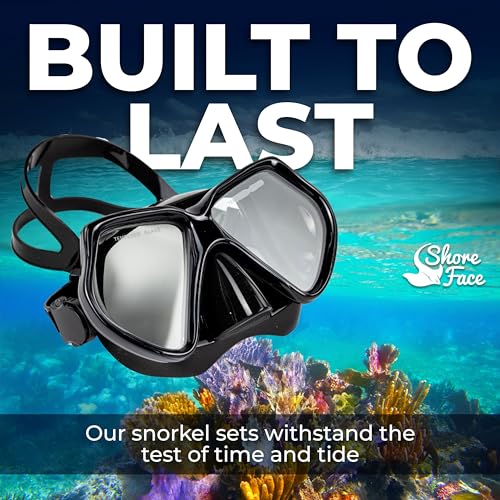 Snorkel Set – Diving Mask and Dry Snorkel Set – Anti-Fog Scuba Mask – Panoramic Wide-View Adult Snorkel Set – Snorkeling Mask for Adults – Scuba Diving Gear for Men and Women