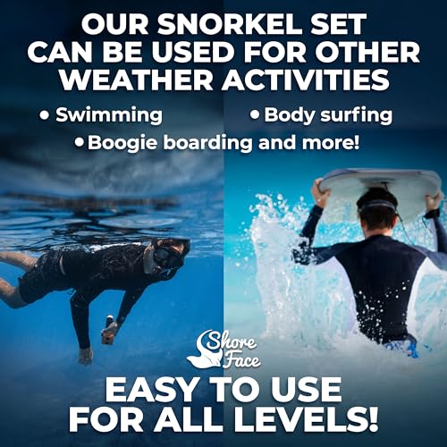 Snorkel Set – Diving Mask and Dry Snorkel Set – Anti-Fog Scuba Mask – Panoramic Wide-View Adult Snorkel Set – Snorkeling Mask for Adults – Scuba Diving Gear for Men and Women