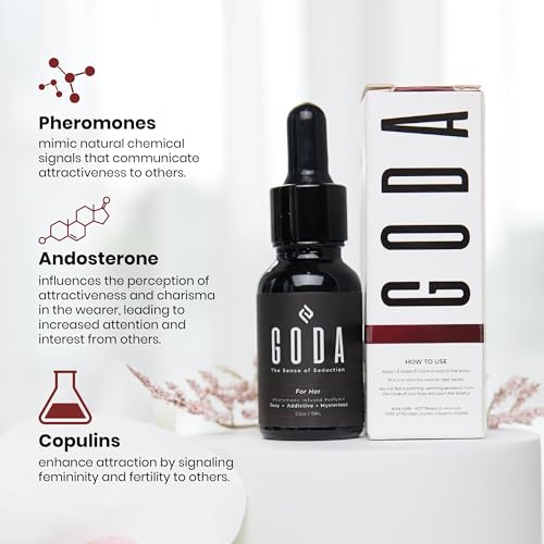 GODA For Her Pheromone Perfume for Women - Long-Lasting Women's Fragrances with Jasmine and Rose - Floral Perfume Oil with Sweet & Spicy Aroma - Vegan & Cruelty-Free Travel Perfume - 15ml/0.50 fl. oz