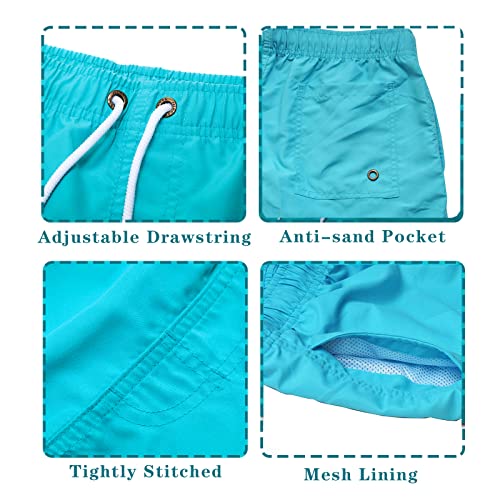 Men's Swim Trunks 5" Quick Dry Beach Shorts with Mesh Lining Lightweight Swimwear Bathing Suit