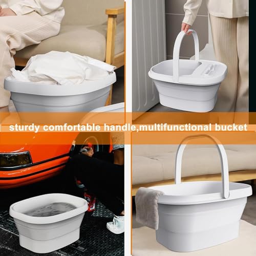 AISZG Collapsible Foot Spa Bath,Foot Massager Bucket with Massage Acupoints,Foot Soaking Tub,Birthday Gifts for Women/Men/Him/Her/Mom/Boyfriend, White