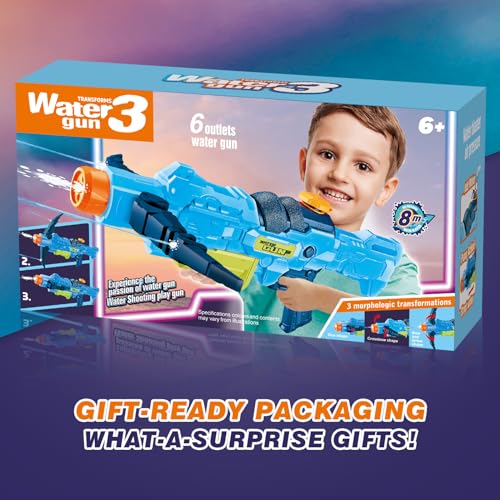 Water Guns for Kids Ages 4, 5, 8, 12+, Adults Super Water Blaster Soaker Squirt Guns, 4 JET Modes Powerful Pump-Action Crossbows Gun, Long Range Water Pistol Toy Gifts for Summer Beach Pool Yard Games