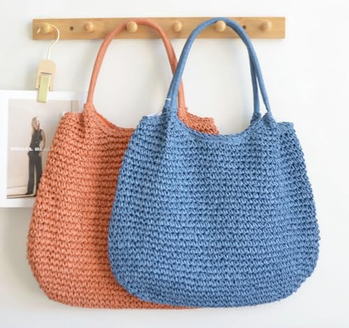 Lightweight Straw Bag for Women, Straw Beach Bag Tote Bag, Large Woven Tote Straw Bags, Summer Beach Rattan Hobo Handbag 2024