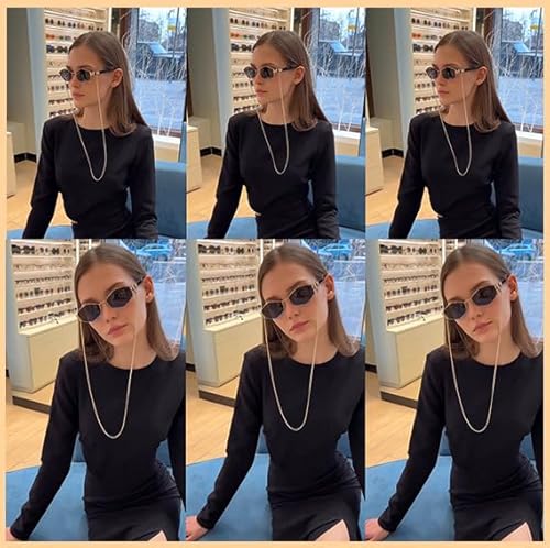 Trendy Hexagon Sunglasses For Women Retro Designer Metal Classic Shades Sun Glasses with Chain