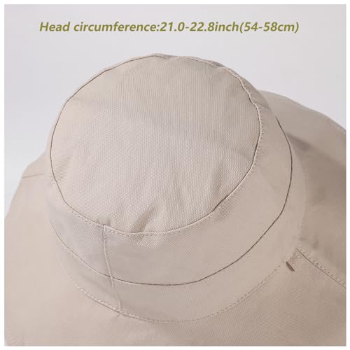 Womens Sun Hats Wide Brim Reversible Bucket Cotton Hat Packable Summer Travel Cap with Hat Clip,UV Protection