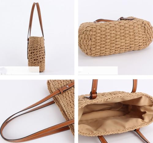 Womens Straw Tote Bag Handbag Summer Straw Beach Bag Hobo Bag Purse Handwoven Straw Bag Shoulder Bag Top Handle Bags 2024