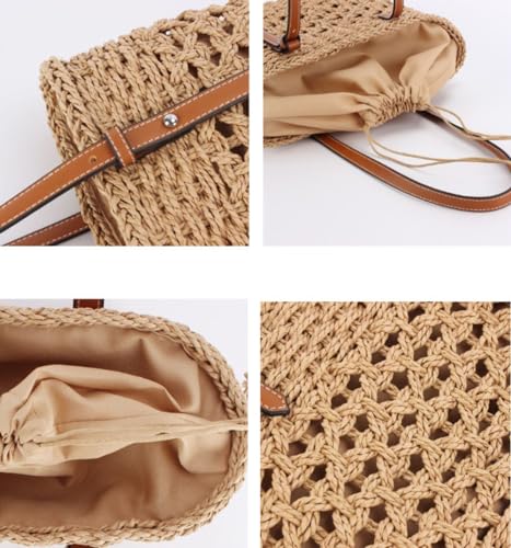 Womens Straw Tote Bag Handbag Summer Straw Beach Bag Hobo Bag Purse Handwoven Straw Bag Shoulder Bag Top Handle Bags 2024