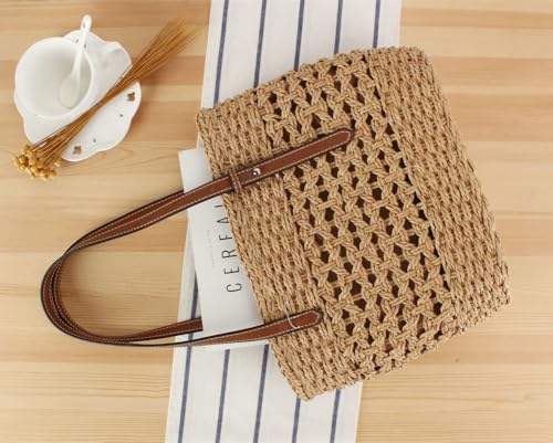 Womens Straw Tote Bag Handbag Summer Straw Beach Bag Hobo Bag Purse Handwoven Straw Bag Shoulder Bag Top Handle Bags 2024