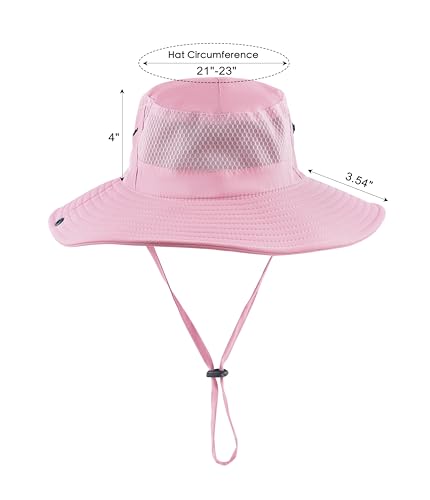 Womens Ponytail Sun Hat Wide Brim Mesh Bucket Hat UV UPF50 Protection Hat Foldable Summer Travel Beach Fishing Hats