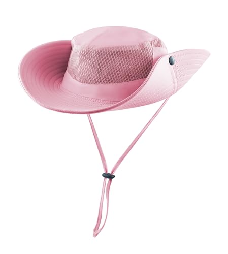 Womens Ponytail Sun Hat Wide Brim Mesh Bucket Hat UV UPF50 Protection Hat Foldable Summer Travel Beach Fishing Hats