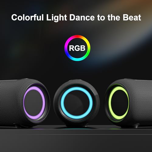 Passau Portable Bluetooth Speakers 40W Peak Loud Stereo Sound, Passive Radiators-Deep Bass, 20H Playtime, Adjustable Strap, Bluetooth 5.3, IPX5 Wireless Speaker with RGB Lights for Indoor Outdoor