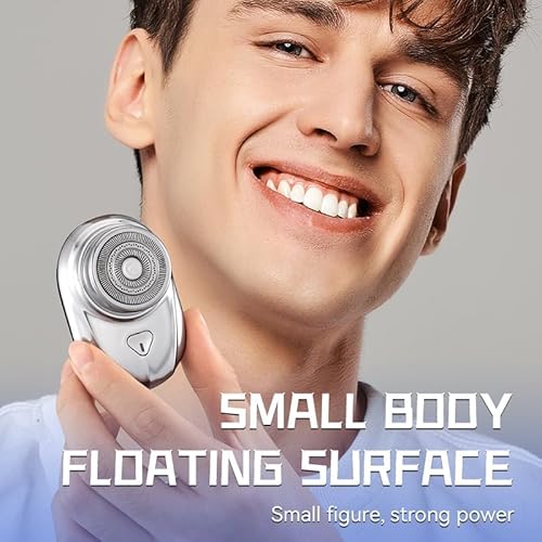 【NiTa HyHy Shaver】Mini Portable Shaver, 1-Button Mini Electric Shaver for Men, IPX7 Waterproof Shaver with German Technology, Wet&Dry Shaver, Travel Electric Shavers for Men...(Sliver)