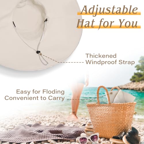 Womens Sun Floppy Hat Wide Brim UV Sun Protection Summer Hat Reversible Foldable Beach Hats for Women