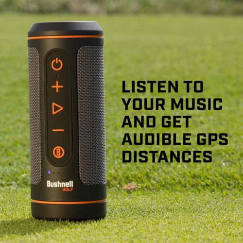 Bushnell Wingman 2 Golf Speaker with GPS (2024) | Remote Controlled Voice GPS Distances, Music, 40,000+ Courses, BITE Magnetic Cart Mount - Bundle with PlayBetter Protective Wingman Pouch