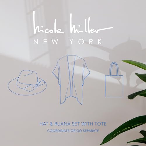 Nicole Miller New York Straw Sun Hats Kimono Beach Cover Ups for Women and Travel Tote Matching for Packable Foldable