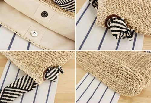 Straw Beach Bag Vintage Hobo Bags Crossbody Purse Shoulder Bag Tote Bag Women Travel Work Knot Summer Beach Bag 2024