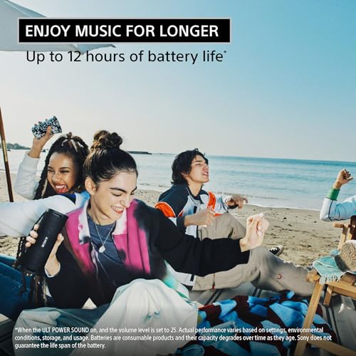 Sony ULT FIELD 1 Wireless Ultra Portable Bluetooth Compact Speaker, IP67 Waterproof, Dustproof, Shockproof and Rustproof with Enhanced Bass, 12 Hour Battery and Detachable Strap, Black - New