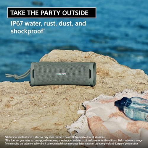 Sony ULT FIELD 1 Wireless Ultra Portable Bluetooth Compact Speaker, IP67 Waterproof, Dustproof, Shockproof and Rustproof with Enhanced Bass, 12 Hour Battery and Detachable Strap, Black - New