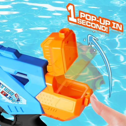 Super Water Guns for Kids Adults - 2 Pack Super Water Blaster Soaker Squirt Water Toy Guns 1200cc with Excellent Range - Gift Toys for Summer Outdoor Swimming Pool Water Fighting Play (Blue Green)